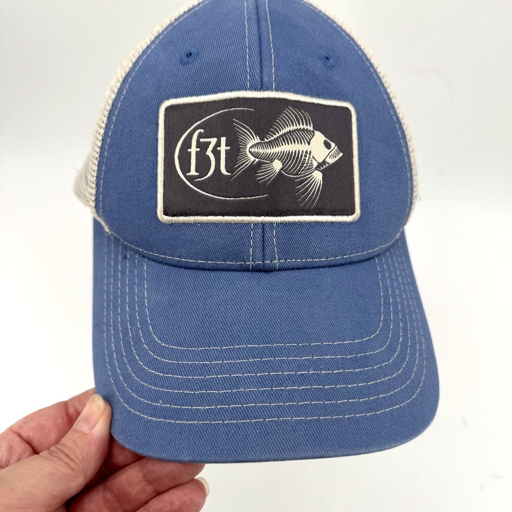 Costa Del Mar F3T Fishing Hat Blue Strapback Adjustable Mesh Back Ball Cap Fish